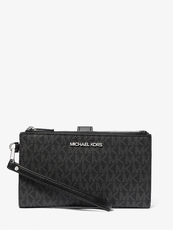 Michael Kors Handbags - Michael Kors Black MK Logo Wristlet Jet Set Logo Smartphone Wallet